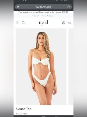 Nyud Sloane Bikini Top — White